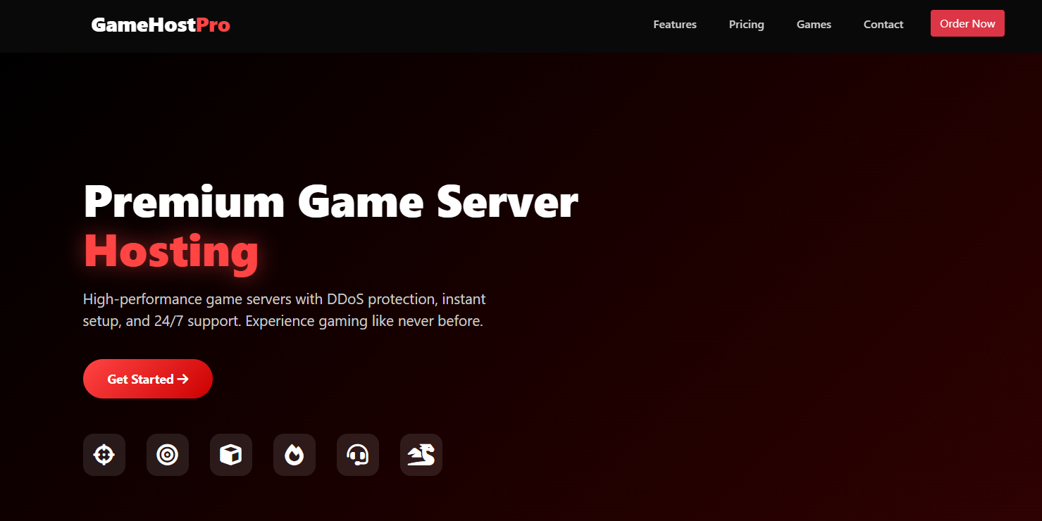 Game Server Hosting Landing Page